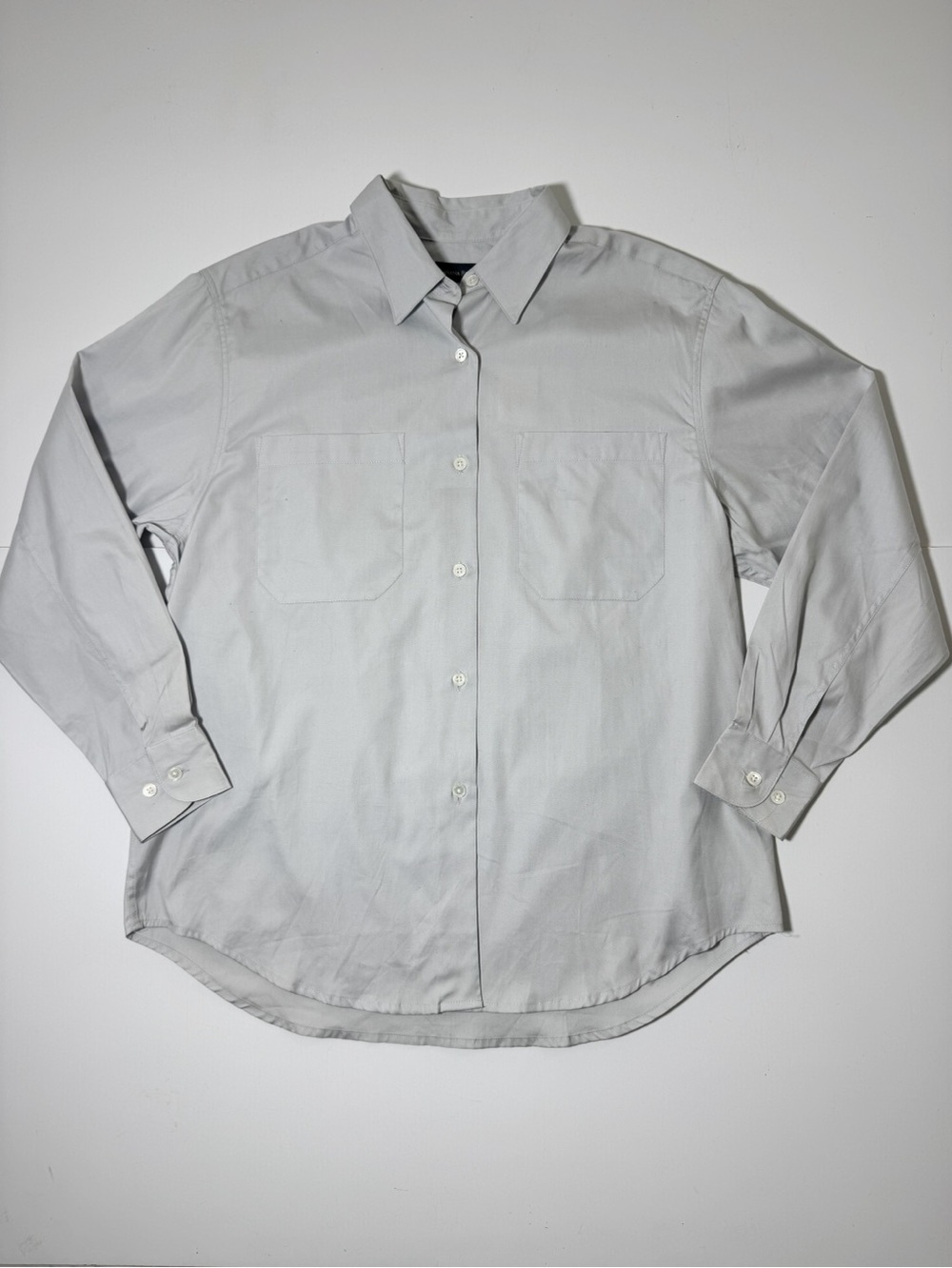 Banana Republic Oversized Light Gray Button Down Shirt NWT